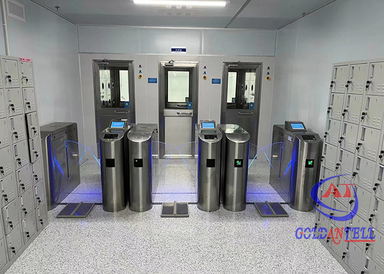 Clean Room Entrance Staff ESD Tester Flap Turnstile Gate For Wrist And Foot Strap