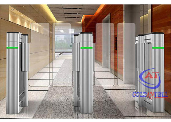 High Glass Baffle Optical Turnstile Dual Channel Controller Swing Barrier Gate For Exit