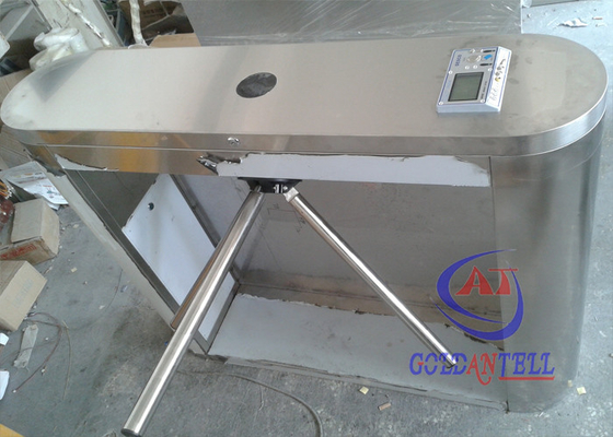 Half Height Entry Office Building Tripod Turnstile Gate 304 Stainless Steel