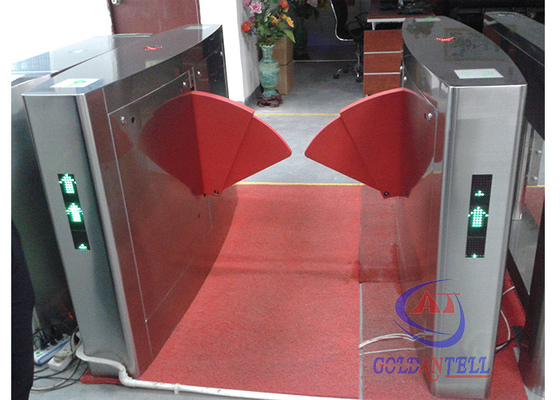 Dual door access bi-directional channel electrical safe library entrance turnstile with barcode rfid interface