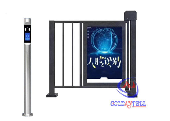 Custom Half Height Turnstiles LCD Screen Outdoor Advertising Face Recognition Access Door For Parking Entrance