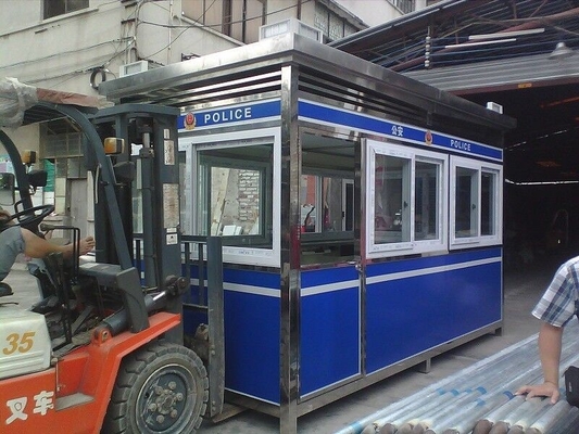 Insulation Outdoor Kiosk Security Guard Booths Easy Assembly , Custom Size