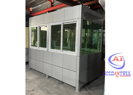Dostosowane modułowe prefabrykowane stoisko biletowe na zewnątrz ze stali nierdzewnej z aluminiową płytą