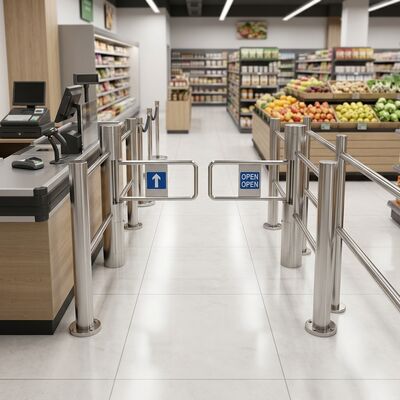 Certyfikat CE Kontrola wejścia i wyjścia 304SS Automatyczna brama swingowa supermarketu