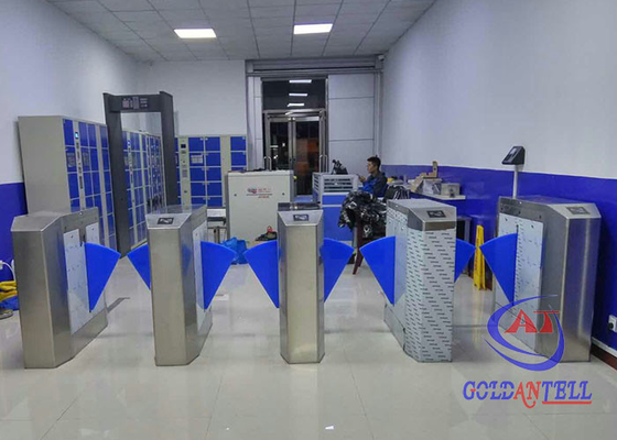 Stojąca w pełni automatyczna bramka z barierą klapową Czytnik kart RFID Zabezpieczający wykrywacz metali